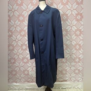 Aquascutum London Vintage Raincoat Navy Aqua 5 Waterproof Trench Coat